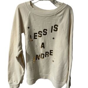 Wildfox Sweatshirt Womens Medium Less Is A Snore Butter Sweater Casual USA